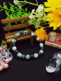【グリーン②】クリソコラｘグリーンアベンチュリンｘモスアゲート　ブレスレット