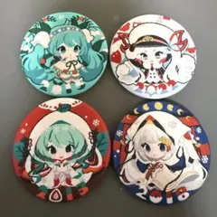 雪ミク 刺繍缶バッジ