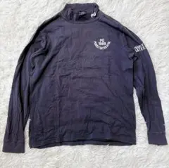 【美品】PEARLY GATES モックネック ゴルフウェア PGロゴ ネイビー