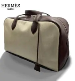 【極美品】HERMÈS ヴィクトリア50 トラベルバッグ トワルアッシュ