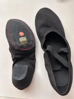 バレエ&ダンスシューズヒール付き　黒色　レディースのサムネイル