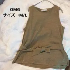 MNG ノースリーブチュニック M/L オリーブグリーン 絞り付き 2way