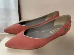 DIANA スタースタッズ フラットパンプス 24cm スウェード