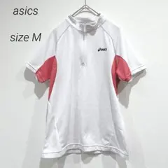 アシックス asics トップス トレーニング ウェア ハーフジップ 白 ピンクのサムネイル