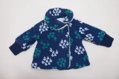 難あり※立体フラワーデザイン裏ボアコート（100）紺ネイビーブルー　女の子供