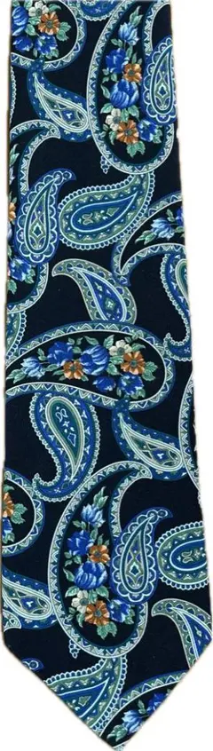 【使用に問題なし】 ディオール ネクタイ ペイズリー ブラック ブルー お買い得