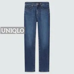k0460 UNIQLO スリムストレートハイライズジーンズ ブルーのサムネイル