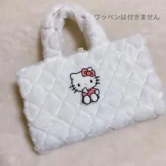 パール付きファーのレビューブックカバー　内側透明ポケット付き　ホワイト②