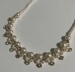 人工パール クリスタル ネックレス　結婚式　パーティ　二次会　フォーマル