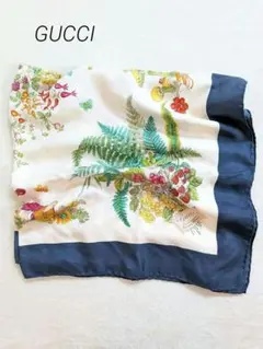 グッチ　ボタニカル柄　イタリア製SILK100%スカーフ　匿名配送　即日発送