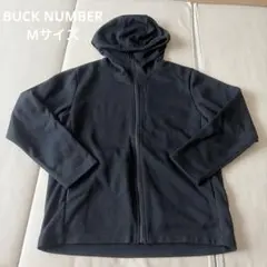 Mサイズ　バックナンバー　フルジップ フリースパーカー ブラック　黒のサムネイル