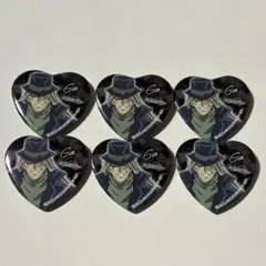 名探偵コナンプラザ限定 ハート型缶バッジ 黒の組織　ジン 6点セット