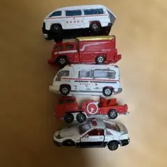 【ジャンク】トミカ　救急車 消防車 パトカー ミニカー 5台セット