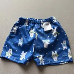 インナーパンツ一体型水遊び用ベビーパンツ (男の子) クマ柄 青 90㎝