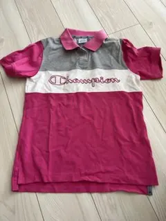 Champion ポロシャツ 半袖 ピンク グレー