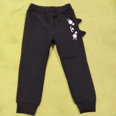 値下げ！ボトムス　裏起毛ズボン　パンツ　95cm ネコ柄　黒
