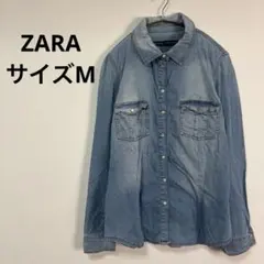 【ZARA BASIC】ザラベーシック デニムシャツ Mサイズ インディゴ