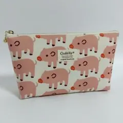 ❁マチ付きファスナーポーチ❁　ブーブー♪ピッグ　化粧ポーチ