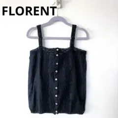 FLORENT フローレン コットンレース キャミブラウス　黒