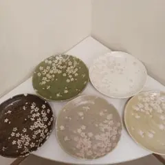 桜の花柄の和風皿５枚セット