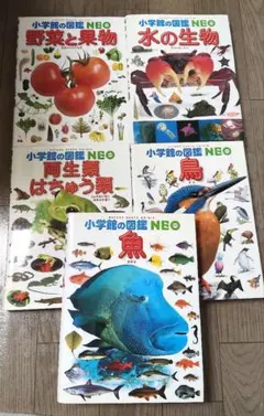 小学館の図鑑NEO 5冊セット 魚 鳥 水の生物 野菜と果物 両生類・はちゅう類