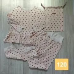 プティマイン 巾着袋付きいちご柄パジャマ 120