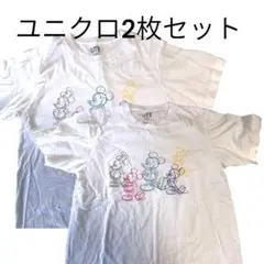 お揃いできます　2枚セットユニクロ ミッキーマウス Tシャツ S/M　美品