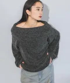 【美品】JEANASIS 2WAYブークレオフショルプルオーバーのサムネイル