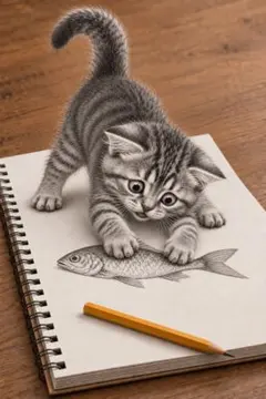猫 デジタルアート 写真 1枚