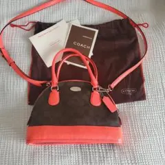 COACH ショルダーバッグ ブラウン/オレンジピンク？