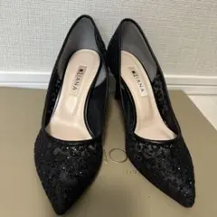 【美品】ダイアナ　黒 ヒール　23㎝　高さ5㎝