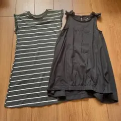 h&m 新品未使用 ワンピース セット ノースリーブ 110cm 120cm 夏