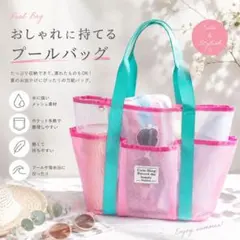 【ラスト1点】メッシュバッグ プールバッグ 温泉バッグ 大容量 軽量 ミント