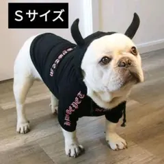 犬服 Ｓサイズ 黒色 ドッグウェア パーカー デビル かわいい コスプレのサムネイル