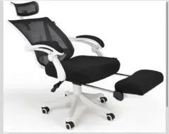 Hbada オフィスチェア メッシュ ヘッドレストフットレスト付きエルゴノミクス