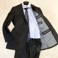 BLACK LABEL CRESTBRIDGE　スーツ　36R　黒　ロゴボタン