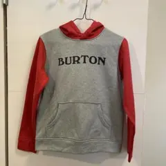 BURTON フード付きパーカー グレー/レッド　キッズ　M