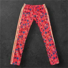 アディダス　トラックパンツ　ロデオクラウンズ　S オレンジ　花柄