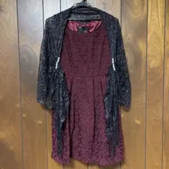 Feroux パーティー ドレス ワンピース ボルドー 赤 結婚式