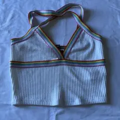 FOREVER 21 ホワイト リブ編み キャミソール