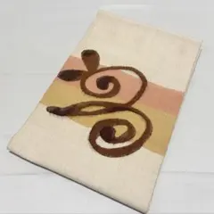 A5 抽象模様 白地 紬 正絹 太鼓柄 開き名古屋 シャレ帯 O135