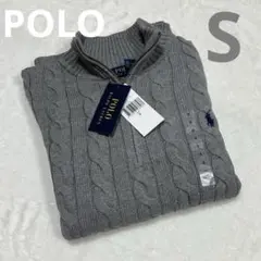 新品未使用 POLO ラルフローレン メンズ ハーフジップ グレー S