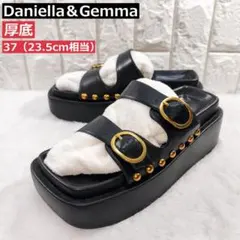 美品 Daniella＆Gemma 厚底サンダル 23.5cm 黒のサムネイル