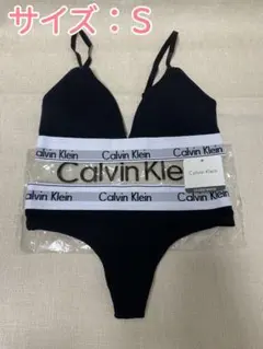 【新品未使用】カルバンクライン ブラ＆ショーツ Tバック 上下セット Sサイズ③
