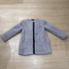 EMODA グレー ノーカラー ファーコートのサムネイル