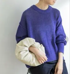 URBAN RESEARCH 透かし編みニット　ブルー