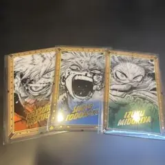 ヒロアカ 原画展 箔押し クリアカード 緑谷出久 爆豪勝己 轟焦凍