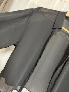 シースルー黒長袖シャツ