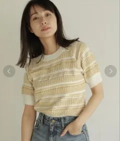 N WITH. ミックスニット 半袖トップスのサムネイル
