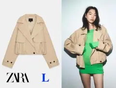 ZARA 2026SS ショートバルーントレンチコート xs - メルカリ